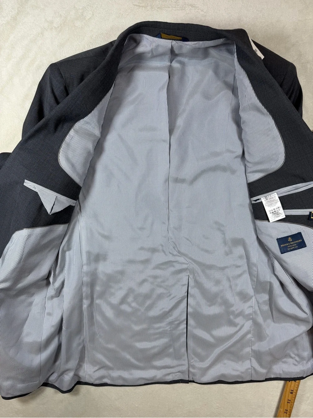 NWT Brooks Brothers Explorer 44L 36W 34L Gray Wool Single-Breasted Suit $$$